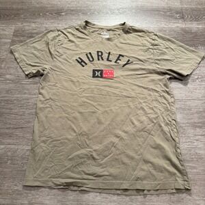 Hurley Shirt Mens Large Green‎ Logo Spellout Short Sleeve Crew Neck Cotton Skate